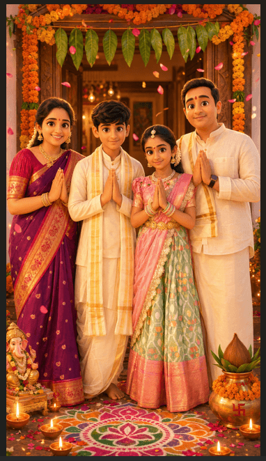 Naveen Adusumilli & Sri Durga at their housewarming